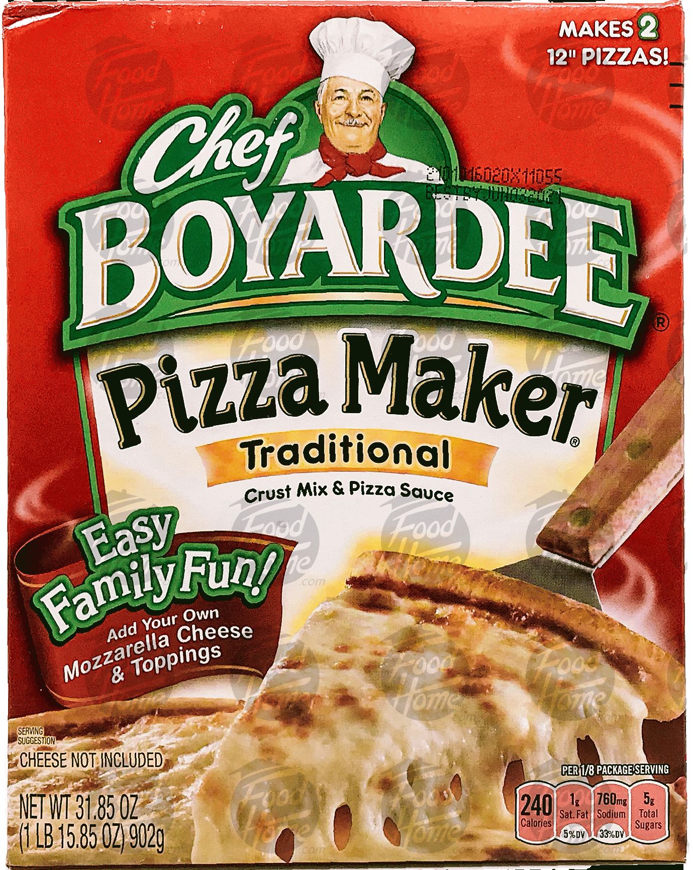 Chef Boyardee Pizza Maker cheese, crust mix, pizza sauce & grated parmesan and romano cheese topping, makes 2 12 Full-Size Picture